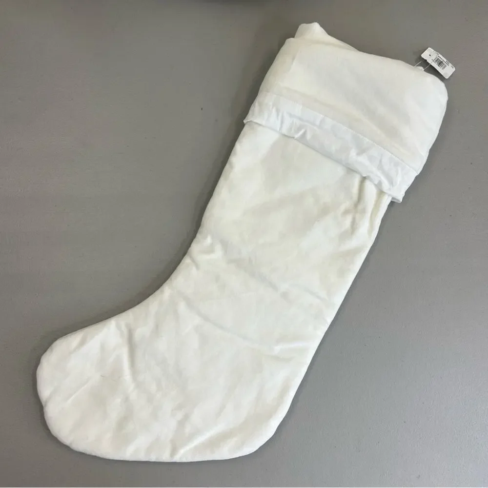 Pottery Barn / West Elm White Christmas Stocking Nutcracker Hand-Felted Wool NEW